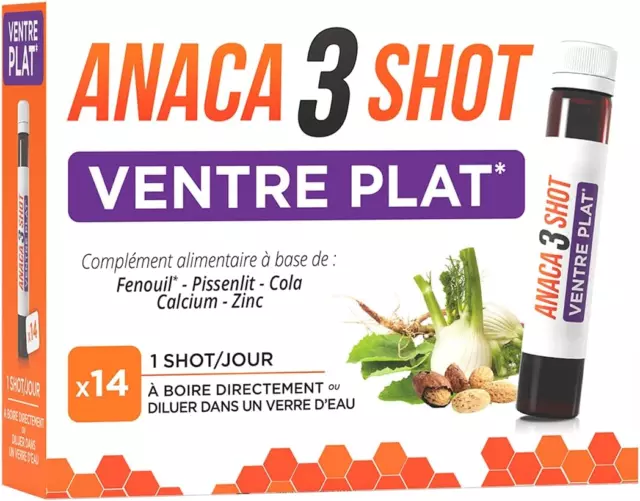 ANACA 3 - Shot Ventre Plat - Complément Alimentaire - Draine(2) & Digestion(1) -