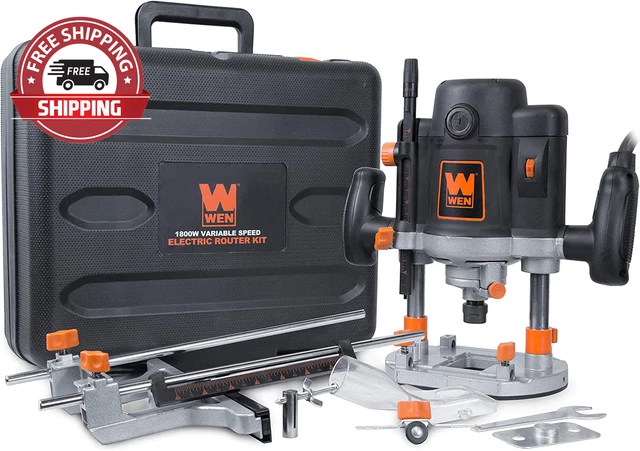 RT6033 15-Amp Variable Speed Plunge Woodworking Router Kit with Carrying Case &