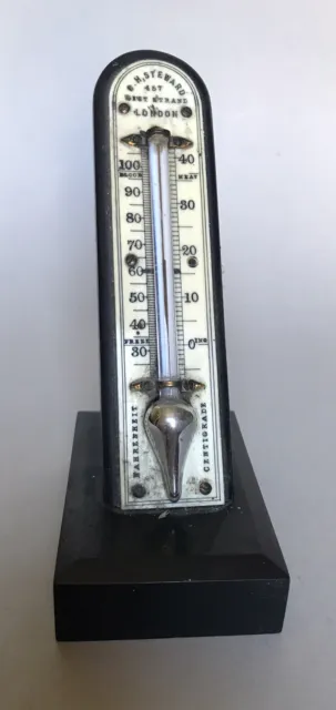 Nice Antique Ebony Thermometer - J H Steward