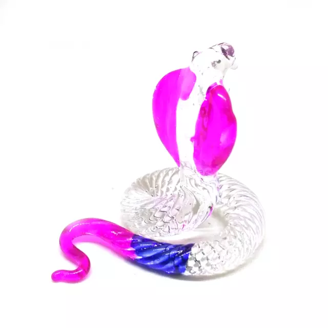 Cobra snake #1 hand  blown glass miniature figurine crystal sculpture art animal