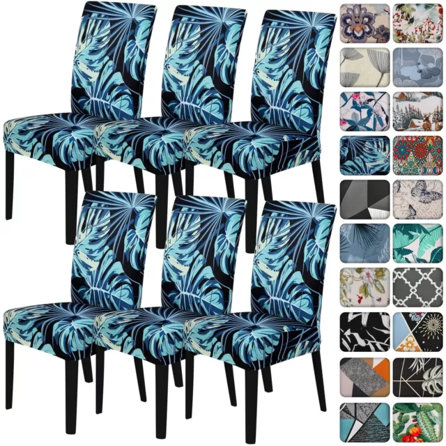 Senllori Dining Room Chair Covers Set of 6Stretch Printed Pattern Parsons Cha...