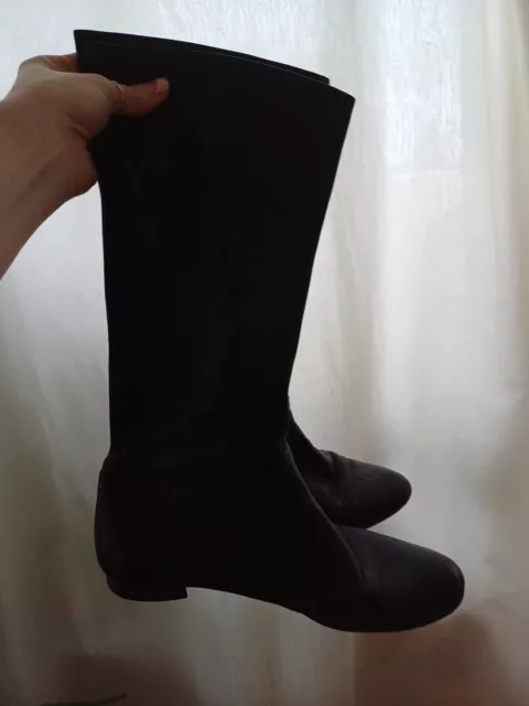 Bally Boots Buttery Black Leather Size 40