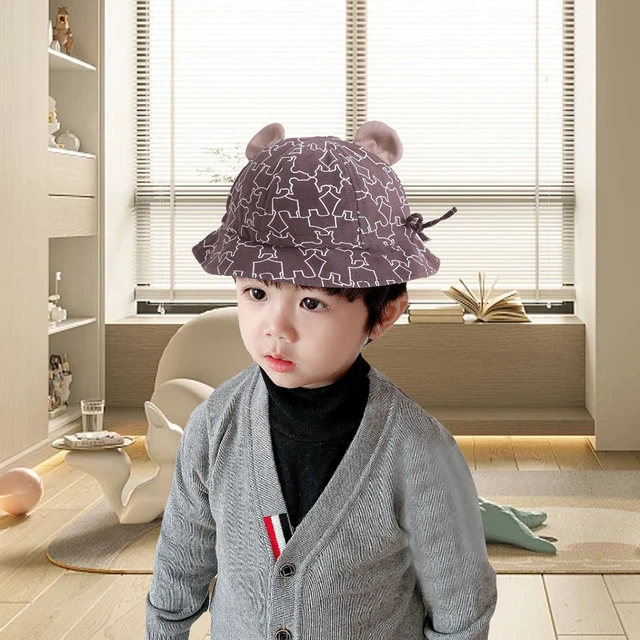 Cappello da pescatore colore a contrasto protezione solare nodo ad arco decorazione bambini cappello da sole unisex
