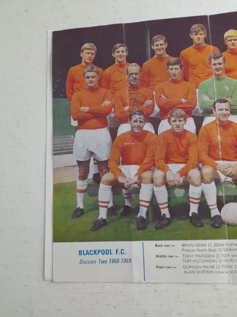 BLACKPOOL FC Football Team Cutting Photo Picture Signed Autograph 1968-69 3