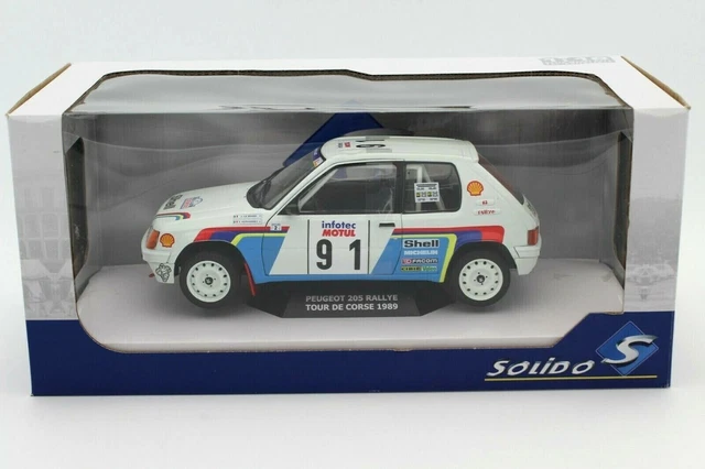1/18 Peugeot 205 Rallye #91 Tour de Corse 1989 Solido 1801703 Neuf PTS