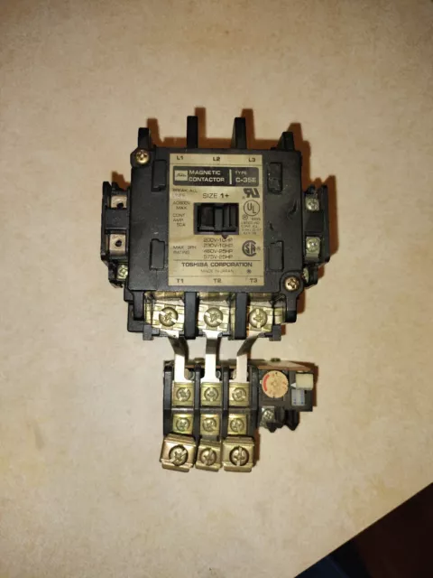 Toshiba Magnetic Starter C-35E 100-120v Coil With Overload Size1