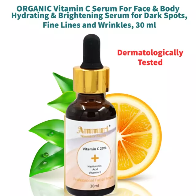 Organic Vitamin C Serum | Hydrating & Brightening | For Dark Spots, Fine Lines