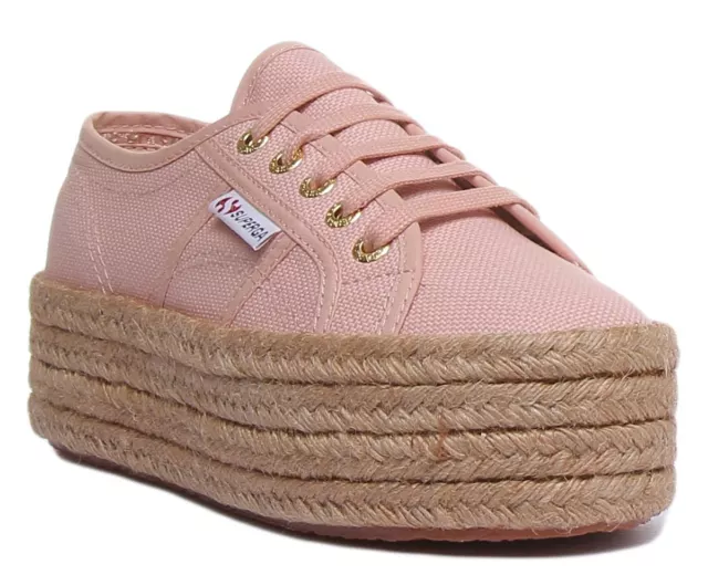 Superga 2790 Cotropew Platform Sole With Rope Around In Rose Size US 5 - 10