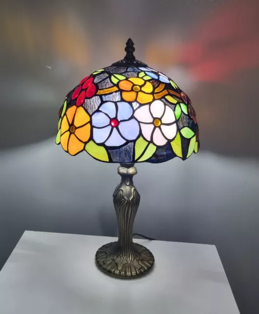 Dia10" H18" Tiffany Stained Glass Table Lamp Accent Lamp Desk Bedside Home Decor
