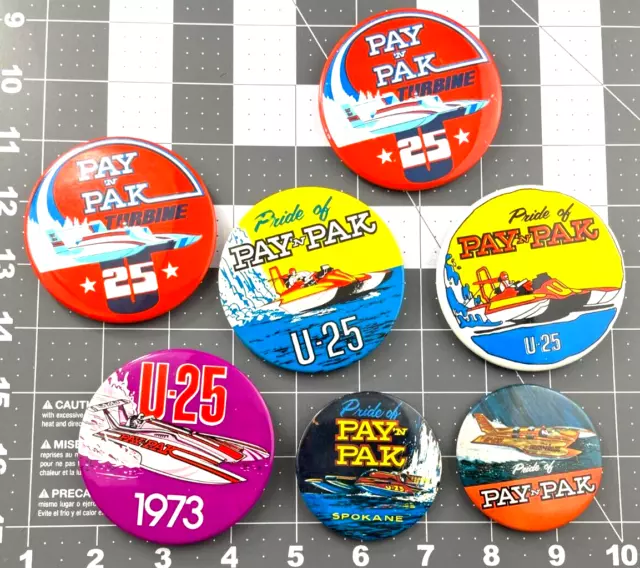 PRIDE OF PAY'n PAK VINTAGE, HYDROPLANE RACING Pin Lot, HARD TO FIND PINS  hr