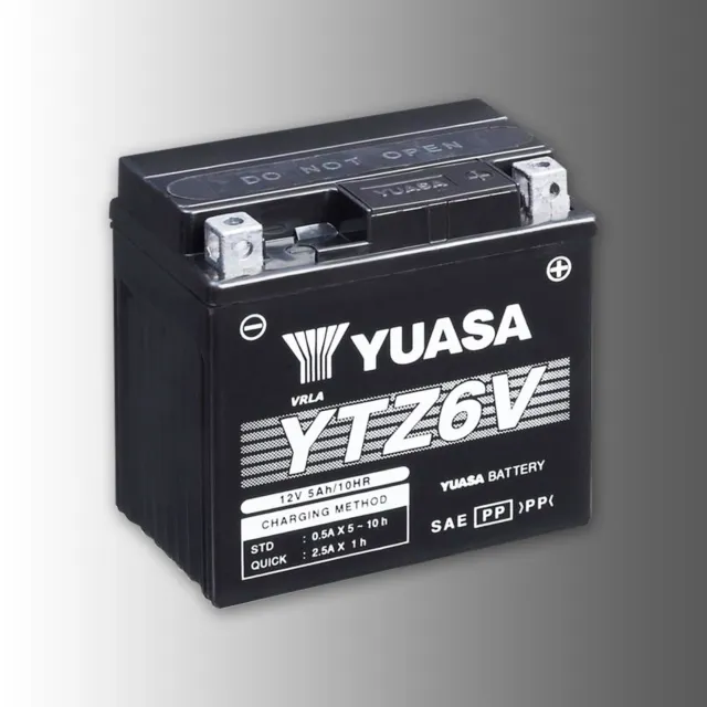 YUASA YTZ6V Motorradbatterie 12V 5Ah 90A (CCA EN1) "High-Performance"