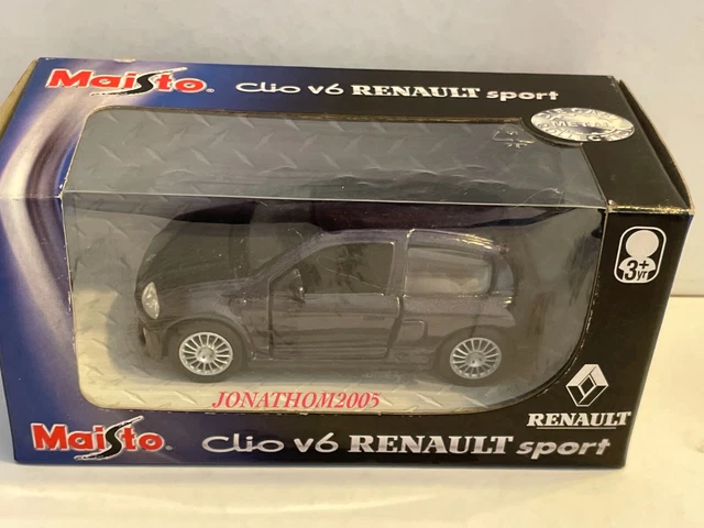 Maisto Renault Clio V6 Sport 1/39 – Bleue – Modèle Miniature Pressée D'occasion (sans Boîte)