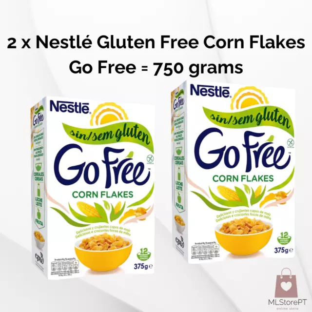 2 x Nestlé Gluten Free Corn Flakes Go Free = 750 grams