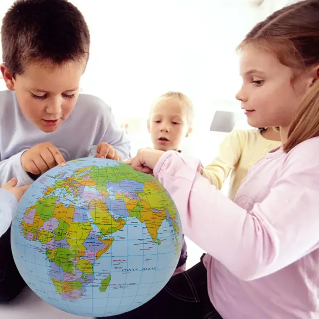 1x Inflatable Globe Map Ball World Earth Geography Blow Up Atlas Educational Toy