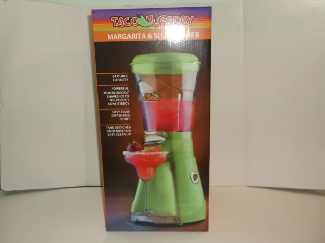 NEW Nostalgia Taco Tuesday 64-Oz Frozen Margarita & Slush Blender Maker / Sealed