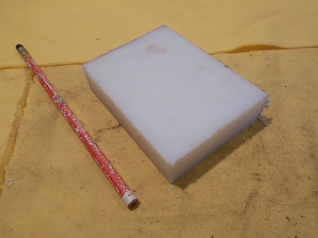NATURAL NYLON BAR machinable plastic flat sheet stock 1" x 3" x 4" LONG