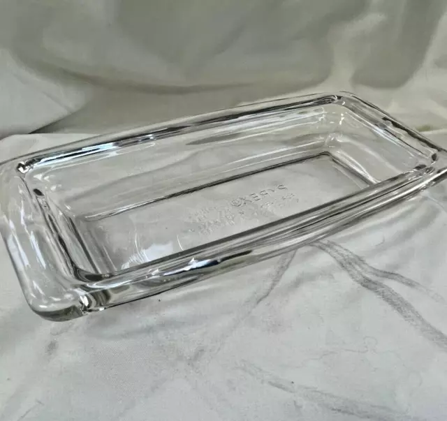 VTG  Pyrex Clear Glass Butter Dish #72-B Base Mid Century Modern USA