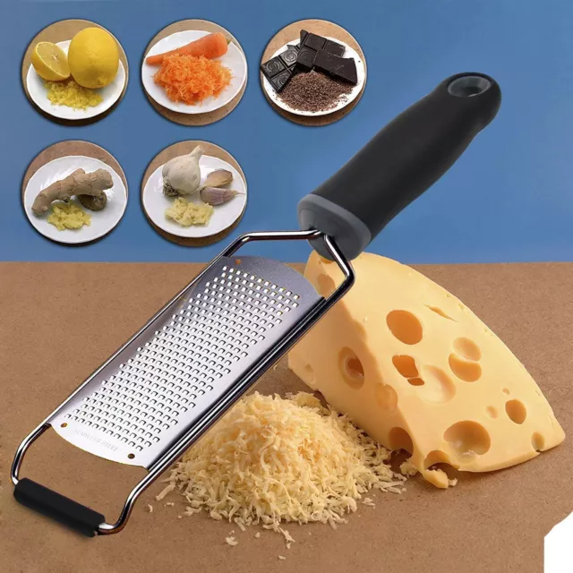 Stainless Steel Cheese Grater, Ergonomic Soft Handle Lemon Ginger Potato Zester