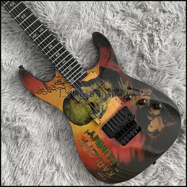 Custom Karloff Mummy KH-3 Electric Guitar Sull Inlay FR Bridge Black Hardware