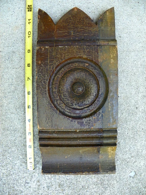 Antique Plinth Block Door Trim Molding Architectural Salvage Vintage Bulls Eye