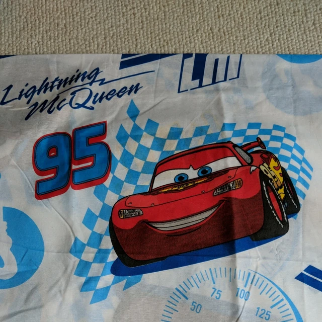 DISNEY PIXAR Cars Lighting McQueen Tow Mater Twin Flat Sheet fabric