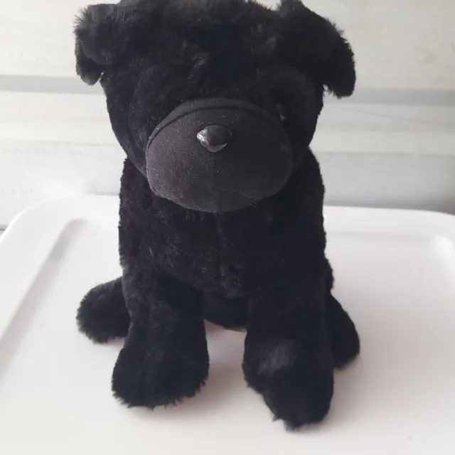Peek A Boo Toys Black Puppy Dog Stuffed Animal Plush Toy