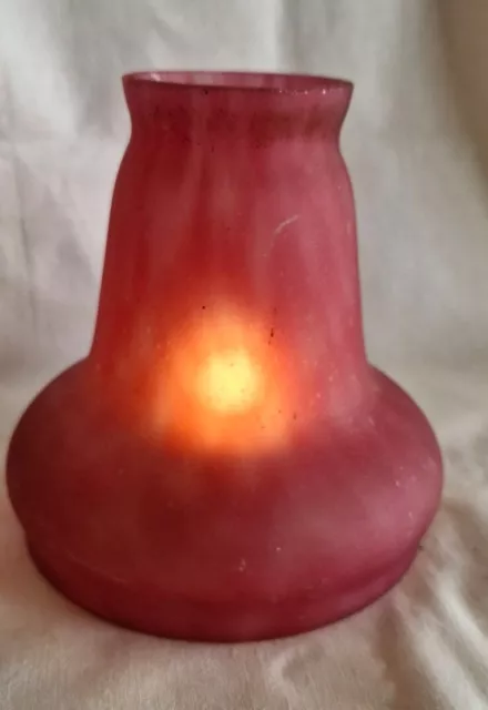 Jolie Tulipe Ancienne   En Pâte De Verre Coloris Rose 2