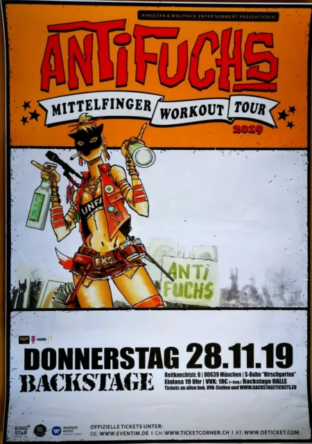 ANTIFUCHS  2019 MÜNCHEN -- orig.Concert Poster - Konzert Plakat  A1 xx