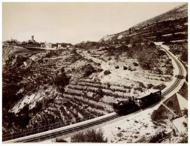 Monaco, Chemin de Fer de Monte-Carlo à La Tubie Vintage albumen print, Photo. Je