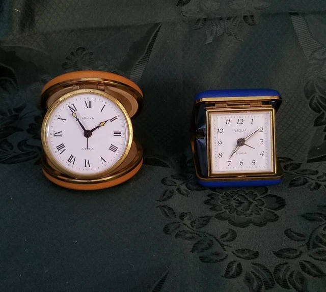 Orologi Veglia E Arnika 2 Jewels Da Viaggio Germany '70 Movimento Meccanico Rari