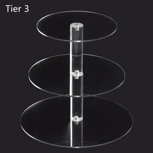 3/4/5/6/7/Tier Acrylic Clear Round Cupcake Cake Stand Birthday Wedding Party AU