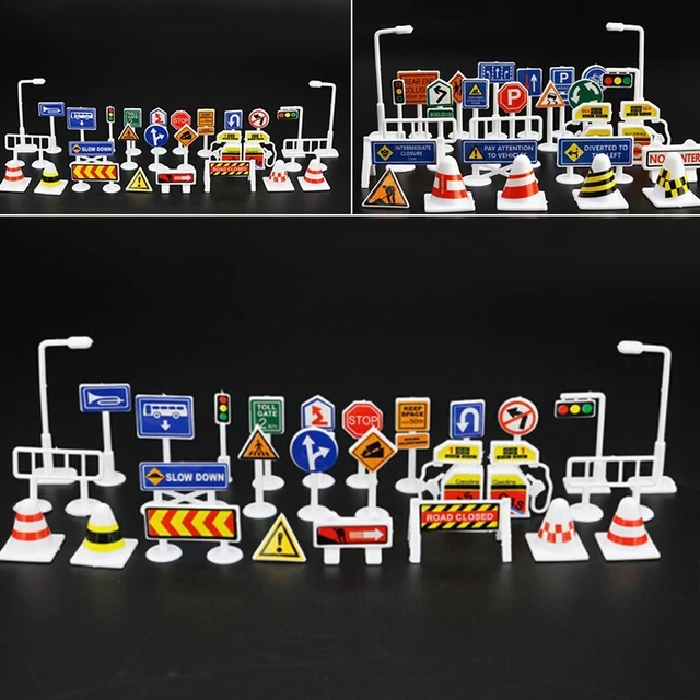 ENSEMBLE DE JEU de panneaux routiers interactifs pour enfants 28 pièces ENSEMBLE DE JEU de panneaux routiers interactifs pour enfants 28 pièces