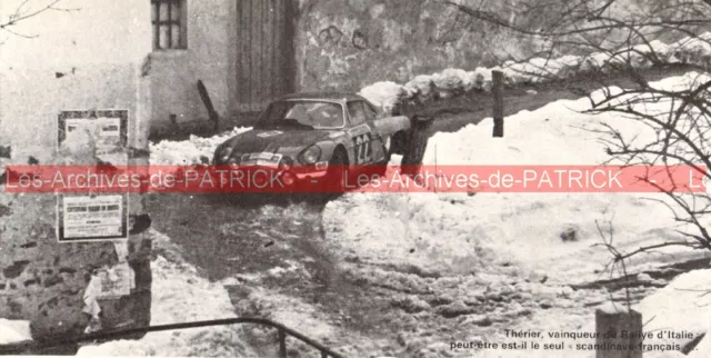 Photo ALPINE RENAULT A110 Jean-Luc THERIER vainqueur du Rallye d'ITALIE 1970
