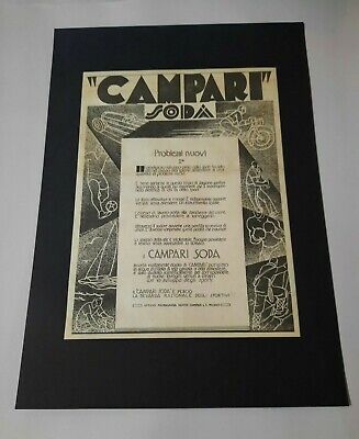 Pubblicita Liquori "Campari" Originale Vintage 1934 Disegno Di Fontana Rara