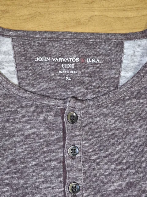 John Varvatos Luxe Henley Men's XL Long Sleeve U.S.A