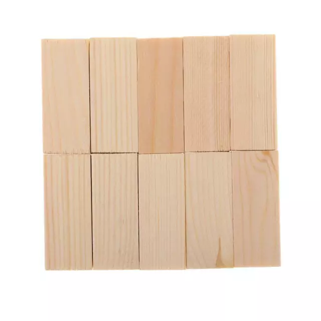 10 Packs Balsa Wood Blocks Rods (50mm) Height for DIY Woodworking Modeling