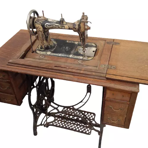 Antique Sewing Machine Cabinet Eldredge Rotary Treadle Shipping Available $$