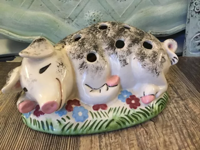 pig pencil holder From 1956 Pig Farmhouse Sleeping Pig Desk Pencil Keeper
