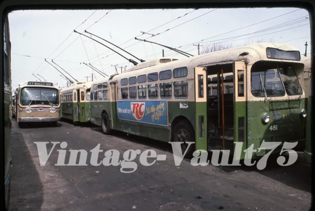 Original Slide Trolley Bus 481 Septa Ptc Philadelphia Kodachrome 1978