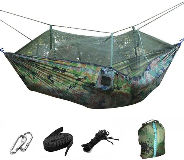 Double Person Travel Outdoor Hammock Camping Swing Hanging Bed With Mosquito Net