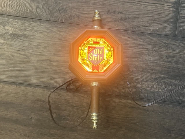 Heileman's Old Style Beer Coach Light Wall Sconce Lighted Sign Works Advertising