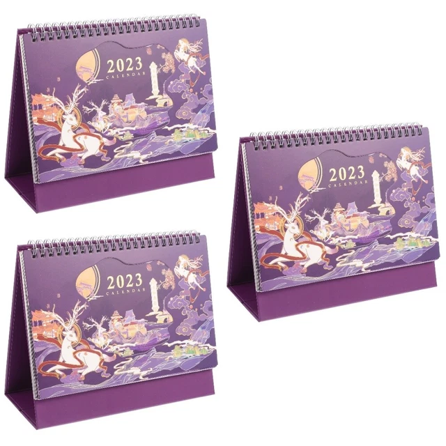 3 Count Calendario Tavolo 2023 Desktop Cinese Mensile Stile Cavalletto