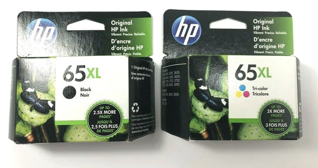Genuine HP 65XL  Black & Tri-Color Ink Cartridges NEW SEALED Boxes 9/2022+