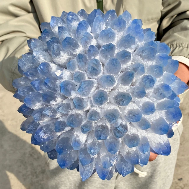 11.2LB New Find BLUE Phantom Quartz Crystal Cluster Mineral Specimen Healing 9