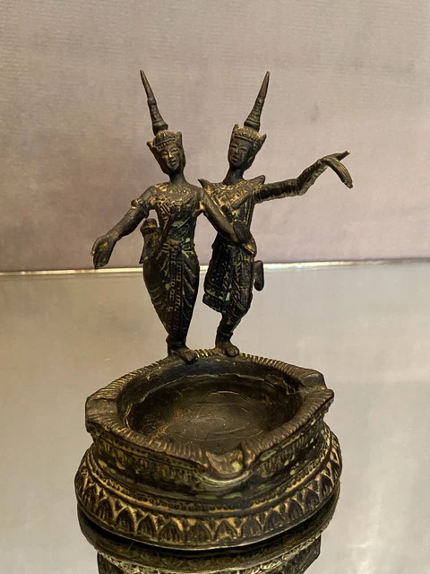 Cendrier en bronze aux danseuses Khmer Cambodge 3