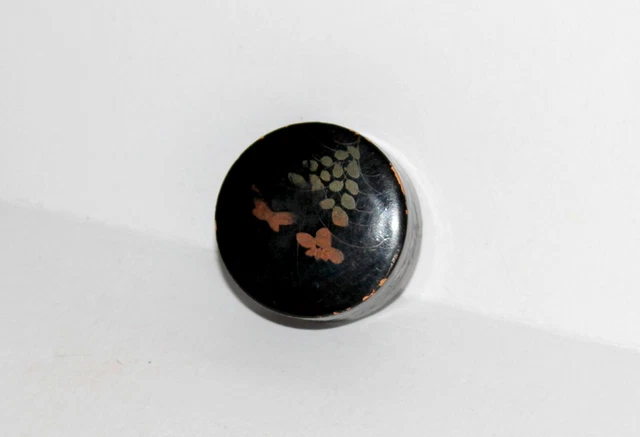 JOLI PETIT COFFRET BOITE EN BOIS LAQUÉ NOIR - PAPILLON - JAPON 4,5x2cm JAPAN BOX
