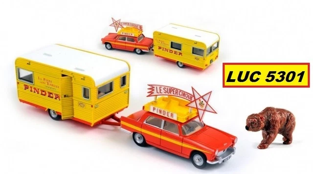 NOREV PINDER JEAN Richard Circus Peugeot J7 Camping-Car & Caravane 1/43
