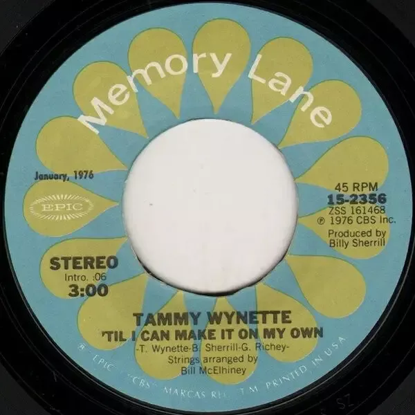 Tammy Wynette You And Me / Til I Can Make It On My Own Vinyl Single 7inch