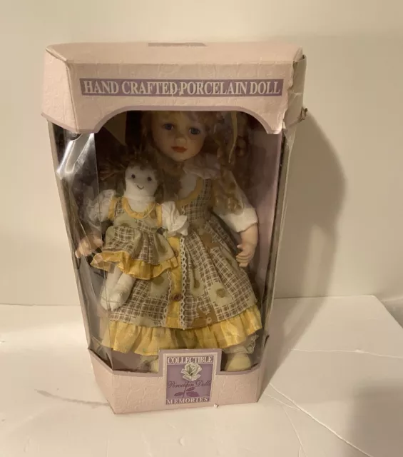 Vintage Collectible Memories Porcelain Doll W/Rag Doll. Limited Collector’s Ed.