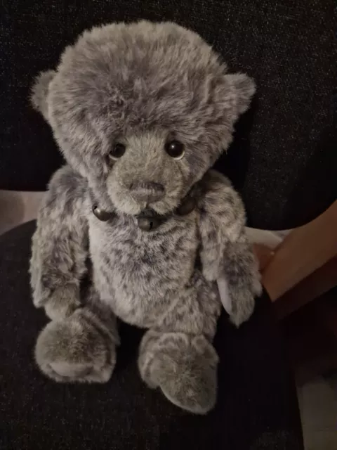 Vintage Charlie Bear Plush Soft Toy Ltd Ed Jointed Teddy Bear Grey Bindi